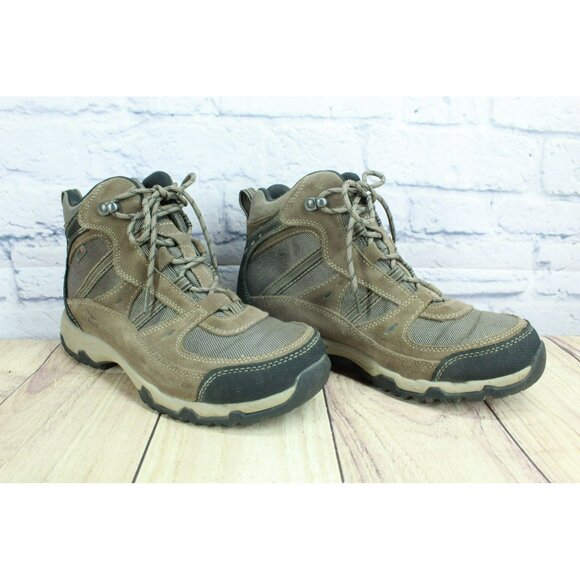 LL Bean Model 4 Brown Suede Waterproof Lace Up Trail Hiking Boots Size 9 Wide - Picture 3 of 9